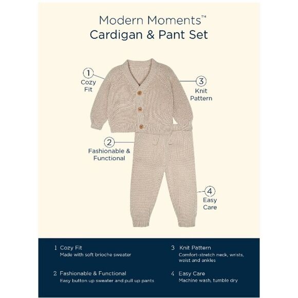 Baby Unisex Knit Cardigan Sweater & Jogger Set, 2 Piece Set Size 18M - Picture 10 of 10